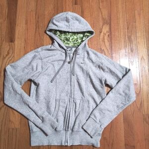 Nike Air zip hoodie sweatshirt, women's small, light gray, camo hood